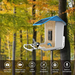 Bird Feeder with Camera，Bird Watching Camera Auto Capture Bird Videos & Motion Detection，Free AI Identify Bird Species，Ideal Gift for Family