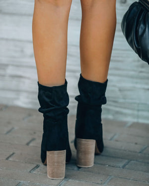 Darby Heeled Slouch Bootie - Black