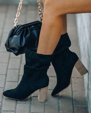 Darby Heeled Slouch Bootie - Black