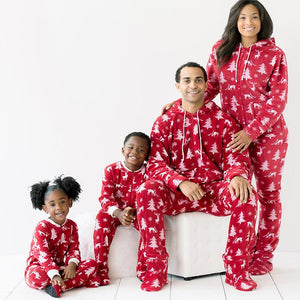 Christmas Family Matching Cranberry Deer Onesie Pajamas Jumpsuit