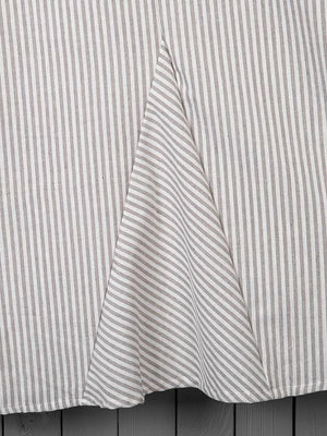 Women Linen V Neck Striped Holiday Cotton Dresses